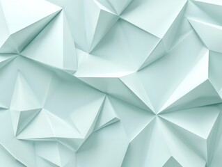 Obraz premium Mint green and white abstract geometric pattern with sharp, angular shapes forming a faceted, low-poly texture.