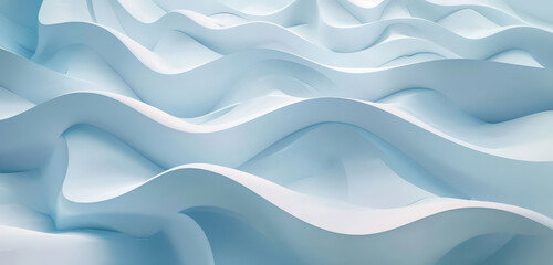 An abstract design with wavy layers in shades of blue. The smooth curves and flowing lines create a serene and minimalist texture, giving a modern and elegant look.