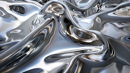Glossy stainless steel background with a distorted reflection, perfect for modern designs 