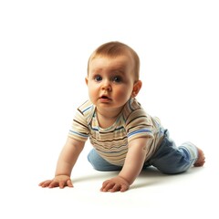 photo little baby boy isolate on white background
