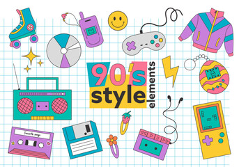 Obraz premium y2k elements set