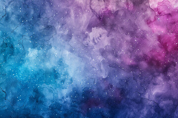 Wide-angle view of a galaxy-themed watercolor background in blues and purples, sparking imagination 