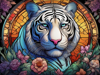 tiger, vector, animal, illustration, art, cartoon, graffiti, design, tattoo, color, head, painting,...