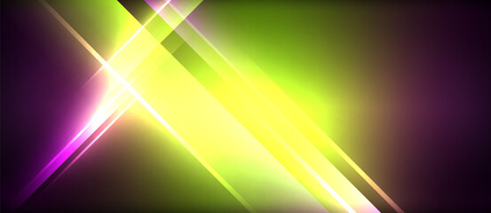 Neon glowing circle rays, light round lines in the dark, planet style neon wave lines. Energetic electric concept design for wallpaper, banner, background