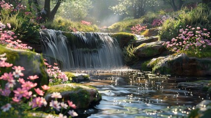 Fototapeta premium Craft a harmonious composition of a natural spa scene at eye-level angle