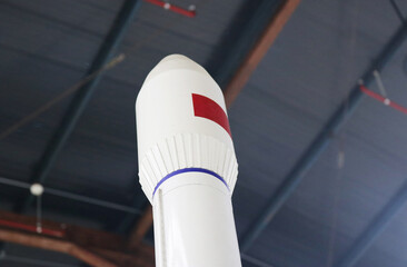 Close-up small satellite rocket head.