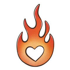 heart with fire