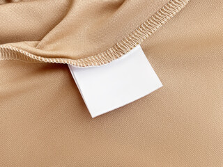 Blank white laundry care clothes label