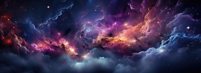 Obraz premium Cosmic galaxy, a bright cluster of stars, cosmic dust, landscape