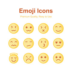 Emoji icons set, trendy designs, ready for premium use