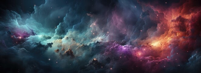 Cosmic galaxy, a bright cluster of stars, cosmic dust, landscape