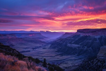 Fototapeta premium Vibrant Sunset Over Majestic Canyon