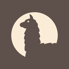 alpaca llama logo vector icon vector negative space style © ellistya