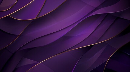 Abstract background , with geometric overlaid layers in rich purple hues, accentuated by elegant gold elements 