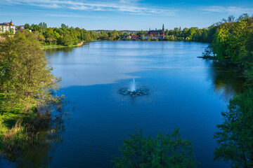 Fototapeta premium Kashubian Lake District landscape in Kartuzy, Pomerania. Poland
