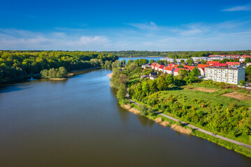 Fototapeta premium Kashubian Lake District landscape in Kartuzy, Pomerania. Poland