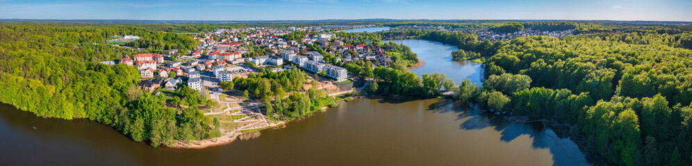 Kashubian Lake District landscape in Kartuzy, Pomerania. Poland.