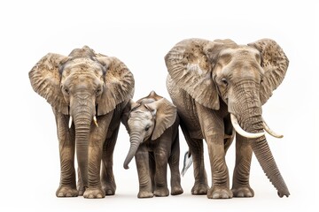 Fototapeta premium African elephant Loxodonta africana on white backdrop