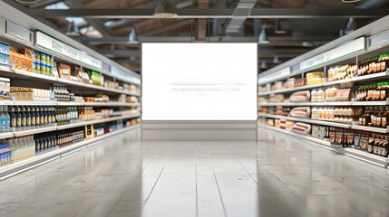 Blank advertising mockup for advertisement at the supermarket