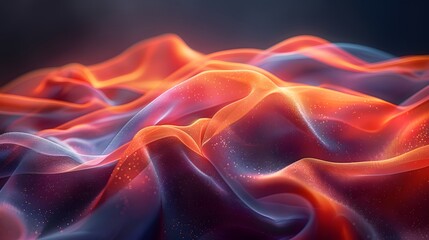 Obraz premium Vibrant Abstract Wavy Silk Fabric Texture with Elegant Glowing Particles for Background Design