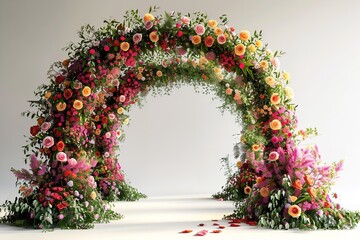 Exquisite wedding flower arch cutout. Generative Ai