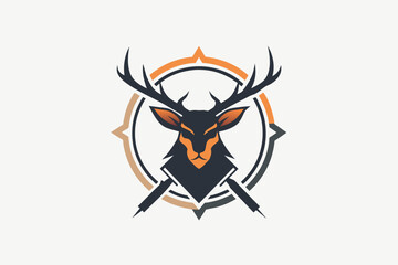 A logo for hunting gear vector artwork illustration 