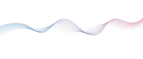 Flowing Dot Wave Pattern Halftone Curve Shape on Transparent Background