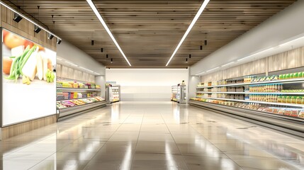 Fototapeta premium Blank advertising mockup for advertisement at the supermarket