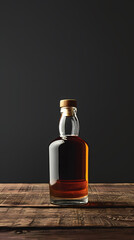 bottle of whiskey on table