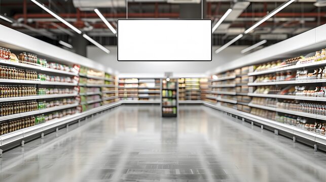 Blank advertising mockup for advertisement at the supermarket