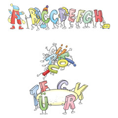 Caricature of Turkish script. The text to be used for the Turkish lesson.
