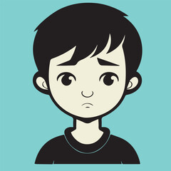 Cute boy face a child with a smile vector file