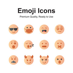 Emoticon icons, cute expressions, set of premium emoji icons