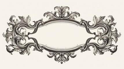 Engraving frame. Vintage Baroque Victorian border. Baroque frame decor.
