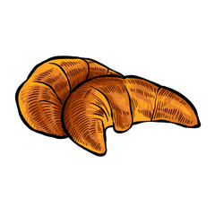Croissant French desserts and pastries food illustration