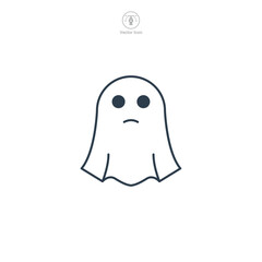 Ghost Icon Halloween theme symbol vector illustration isolated on white background