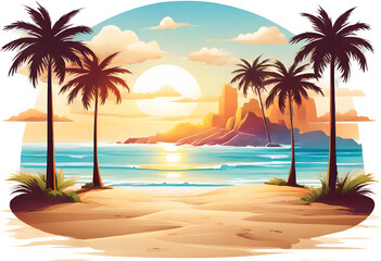 Obraz premium sunset on the beach