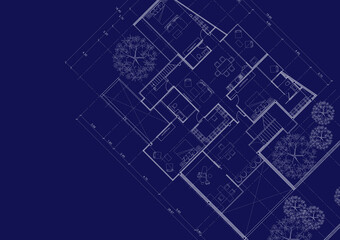 Floor plan designed building on the drawing.