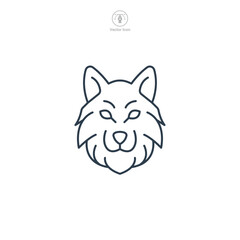 wolf Icon Halloween theme symbol vector illustration isolated on white background