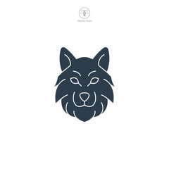 wolf Icon Halloween theme symbol vector illustration isolated on white background