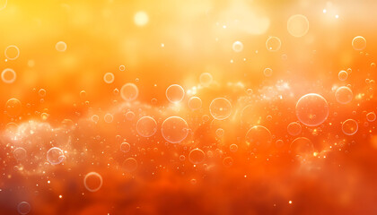 abstract golden orange bubbles bokeh gradient background, shiny glitter glow wallpaper, overlay