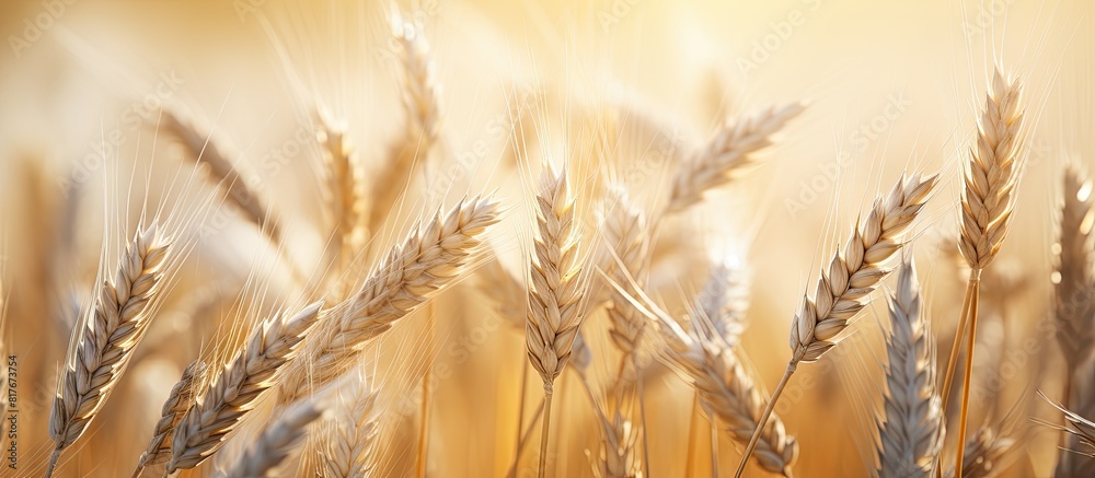 Aufkleber a copy space image of young ears of wheat gracefully blending into a low contrast background on the 