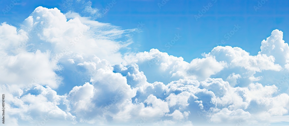 Aufkleber copy space image featuring a serene blue sky adorned with fluffy white clouds