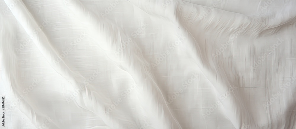 Aufkleber A top down view of a white linen canvas creates a textured background image providing a mock up with ample copy space
