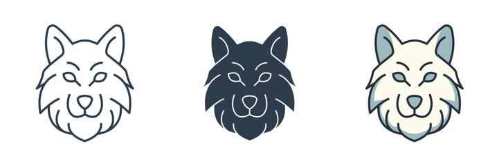 wolf Icon Halloween theme symbol vector illustration isolated on white background