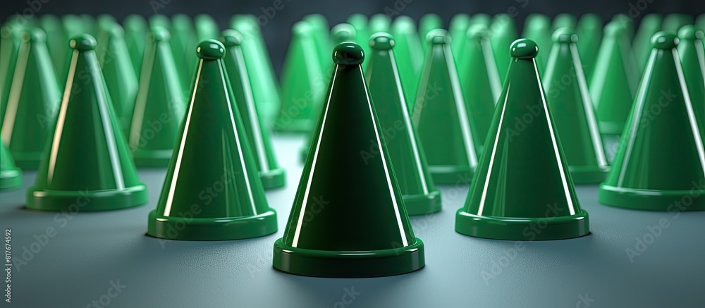 Poster green traffic cones in a copy space image