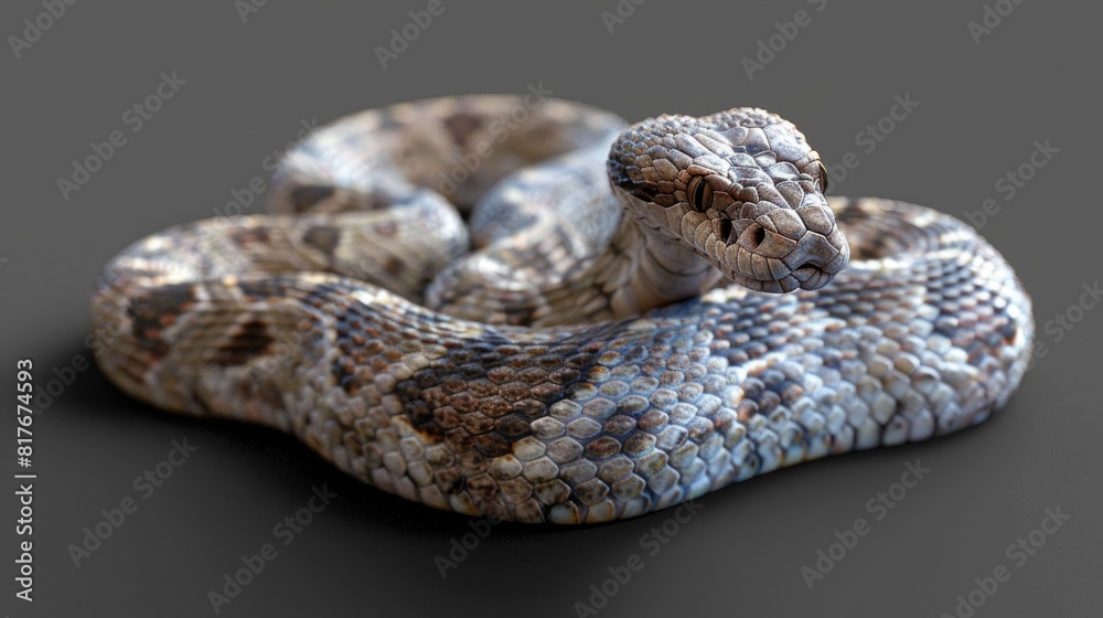 Poster close up of a snake on a black surface. suitable for nature and wildlife themes