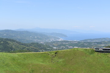 Fototapeta premium 大室山山頂からの風景