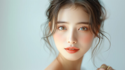 美しい かわいい 女性モデルのビューティーポートレート