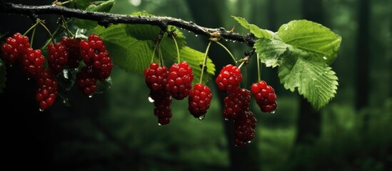 Berries from a European forest with copy space image